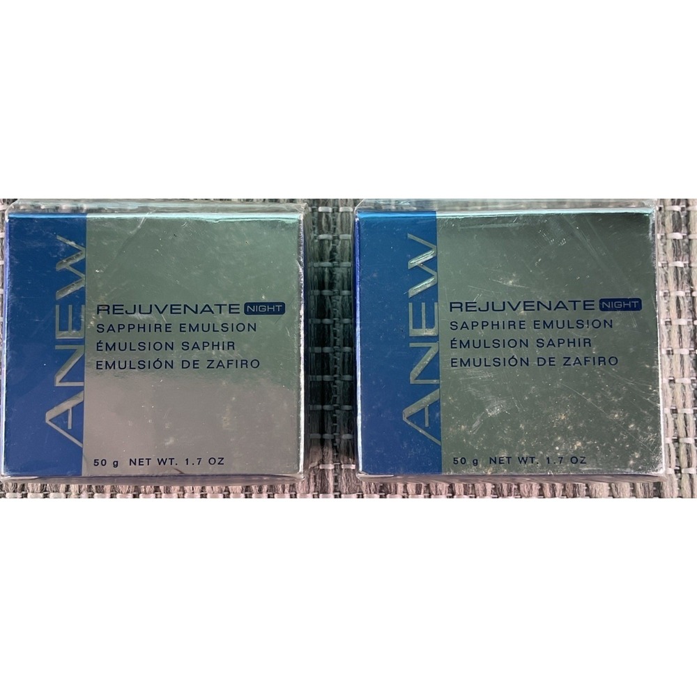 2 pack Avon Anew Rejuvenate Night Sapphire Emulsion Cream 1.7 oz Sealed